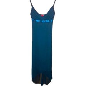 👗Teal sheer cocktail dress
